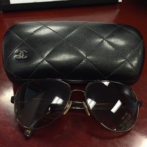 Authentic Chanel Aviator Sunglasses