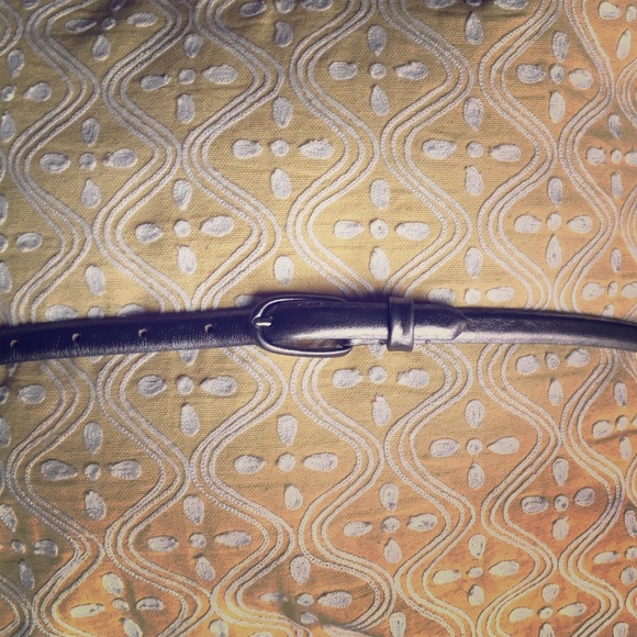 J Crew skinny leather silver belt