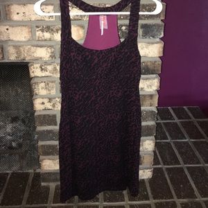 Free People- Black & Purple Leopard Bodycon Dress
