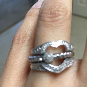 Engraved 3-band I love You Stackable Diamond Hold