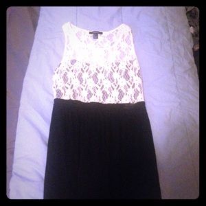 Black and white lace maxi