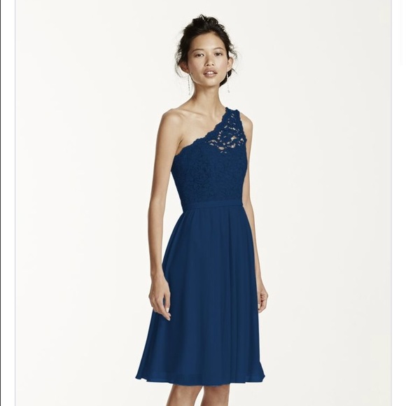 David's Bridal Marine Bridesmaid Dress F15711