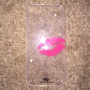 Clear jeweled kiss iPhone 5 case