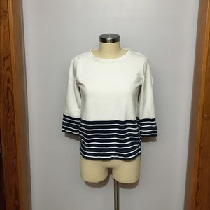 JCrew Lightweight Navy Stripe Sweatshirt