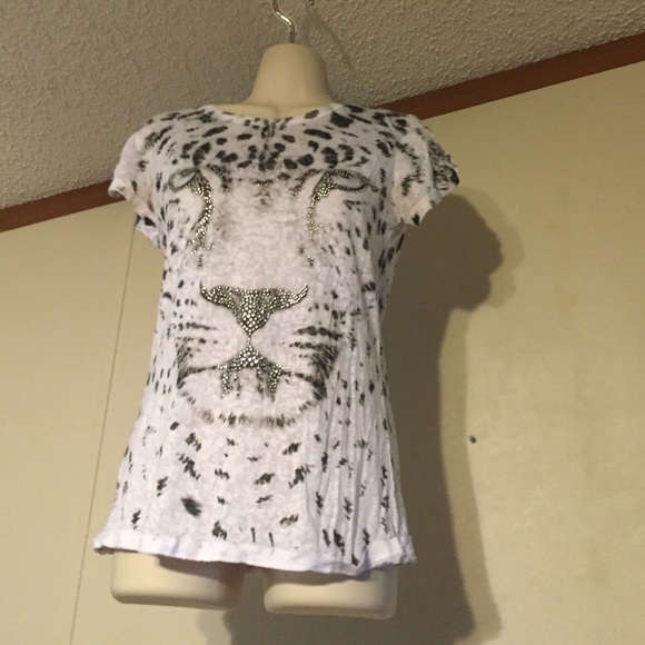 4/20.00 Cotton with embellished leopard face - Picture 1 of 3