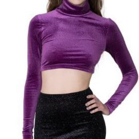 purple glitter crop top