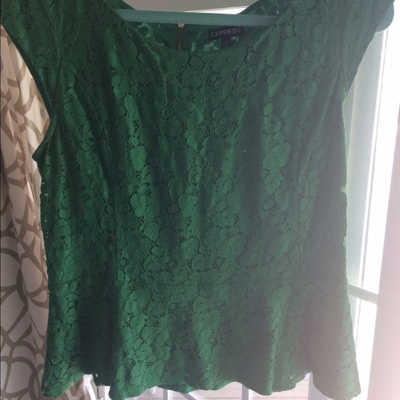 Kelli green lace peplum top