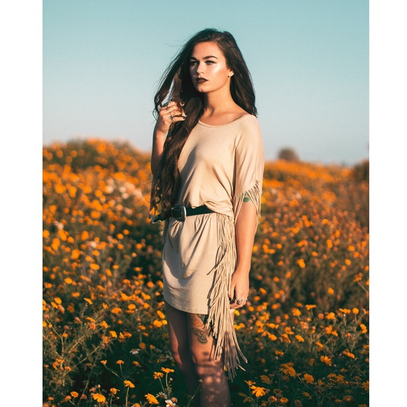 "Harvest Hymn" Fringed Dress - Picture 2 of 4