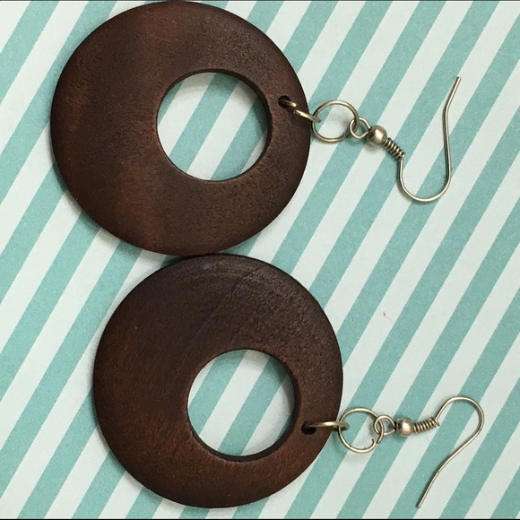 Wood Costume Earrings