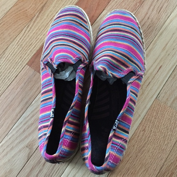 Multicolor striped keds slip ons