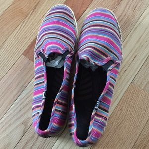 Multicolor striped keds slip ons