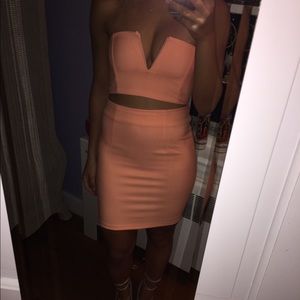Peach two piece dress