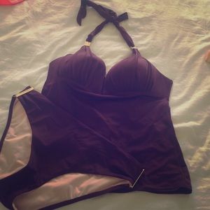 Victoria Secret L tankini bathing suit in purple
