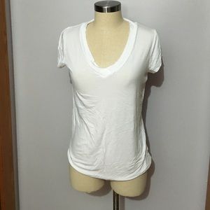 Drapey white V neck