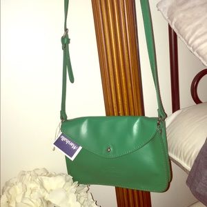 Green crossbody bag.