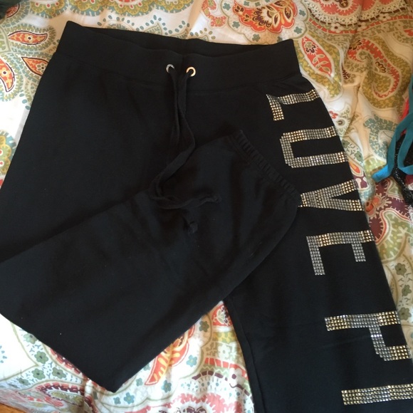 Pink VS sweats, skinny leg