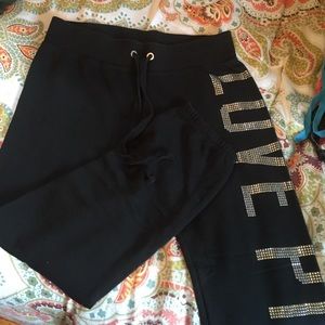 Pink VS sweats, skinny leg