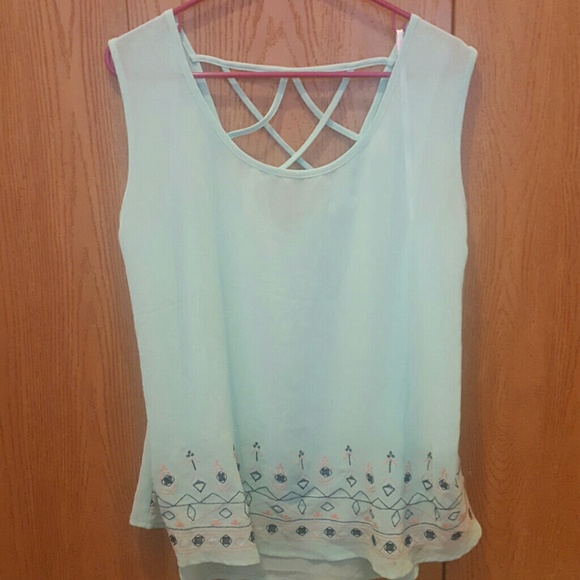 Light turquoise sheer tank