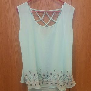 Light turquoise sheer tank
