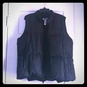 Gap black, down filled  fleece lined vest.