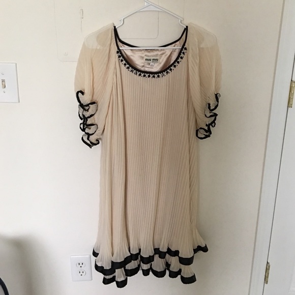 Beige cream colored miu miu dress