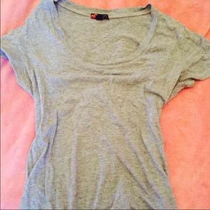 Forever 21 Scoop Neck Basic Gray Tee