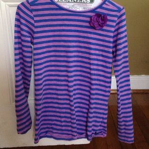 Crew cuts Violet & Blue striped Long Sleeve Tee