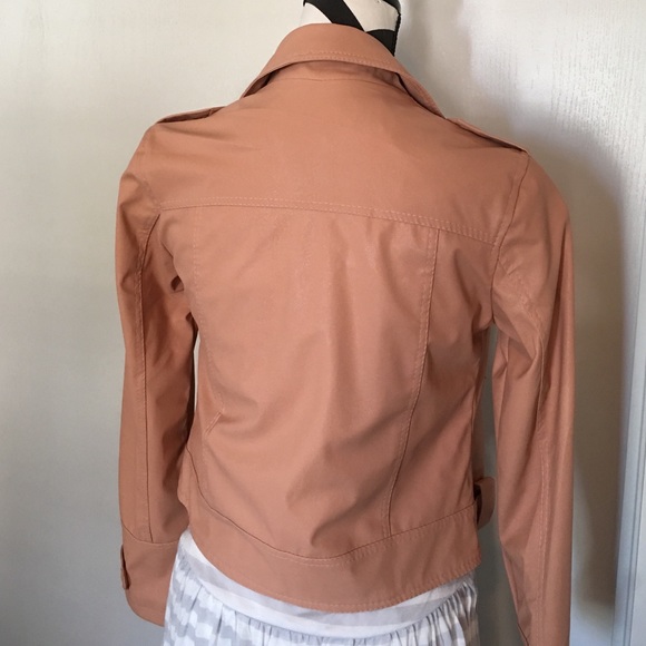 - pink vegan leather jacket - - Picture 3 of 4