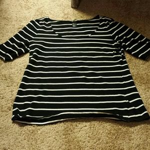 Striped cowl neck shirt