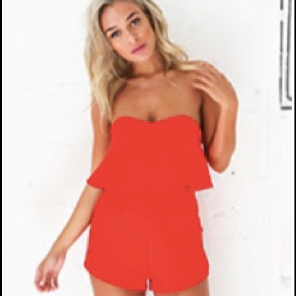 Red play suit romper