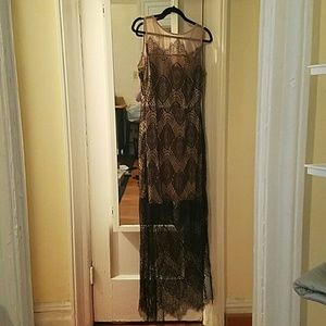 NWT black nude lace dress