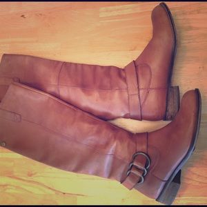 Excellent condition cognac knee high boots.