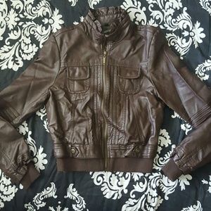 Brown faux leather jacket