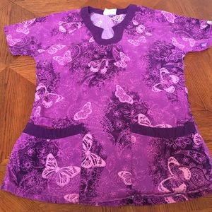 Butterfly scrub top