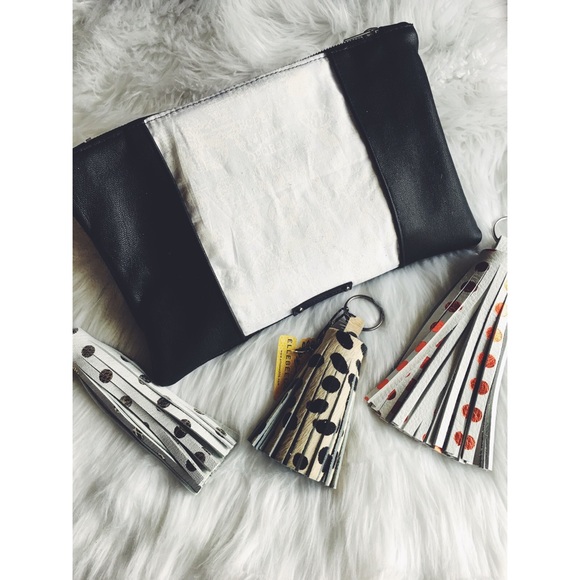 White/Red Polka Dots Tassel w/ Charm 🔅SALE🔅 - Picture 3 of 3