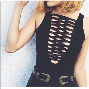 NWT LF BLACK & GOLD DOUBLE BUCKLE BELT