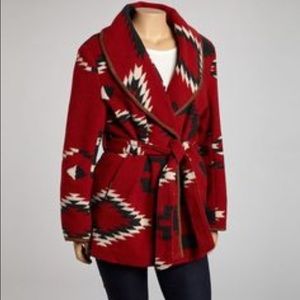Beautiful wool coat with Aztec/Indian print