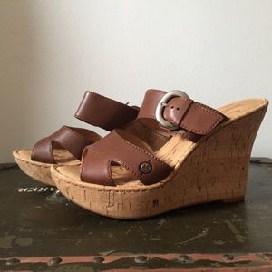 Born cork wedges. Worn only once!