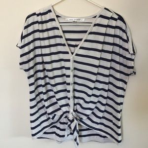 Max Studio tie-front button-up top