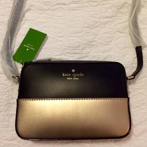 NWT kate spade Ivy Street Clover Black & Gold Bag