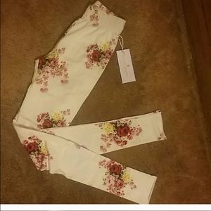 Spiritual gangster floral and cream leggings