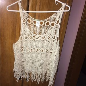 Crochet fringe tank