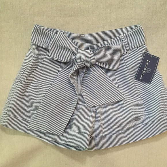 Lauren James Pants - Lauren James Seersucker Bow Short 3.5"