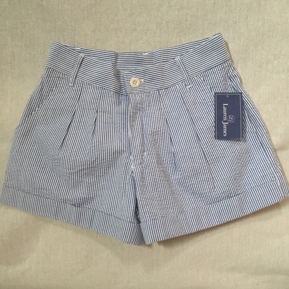 Lauren James Seersucker Bow Short 3.5" - Picture 2 of 4