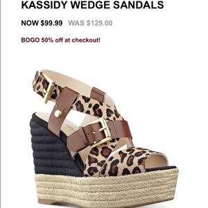 BRAND NEW Nine West cheetah print wedge sandals!