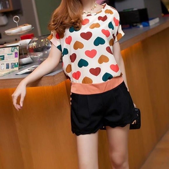 New Heart Colorful Valentine’s Day Boho Tunic Top - Picture 2 of 3