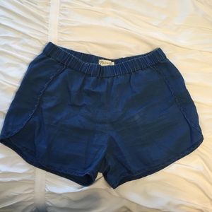 Madewell Blue Linen Shorts Size Small