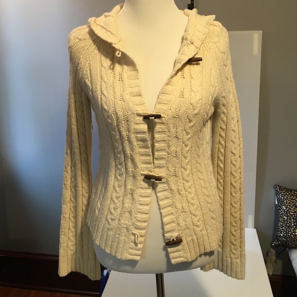 Cream sweater open front