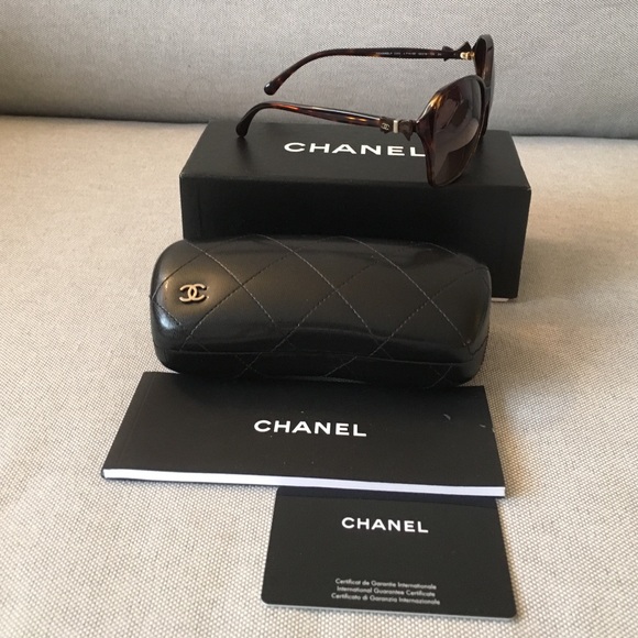 Authentic Chanel Tortoise Bow sunglasses