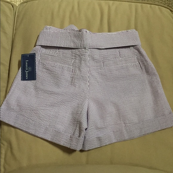 Lauren James Seersucker Bow Shorts 3.5" - Picture 2 of 3